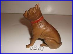 Antique Hubley AC Williams Cast Iron Figural Boxer Bulldog Piggy Coin Still Bank