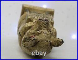 Antique Hubley Cast Iron Bank The Wise Pig Piggy Bank. Fabulous Original Patina