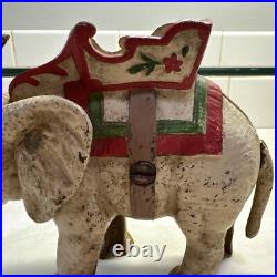 Antique Hubley Cast Iron Mechanical Elephant Bank withHowdah Saddle-Original Paint Antique Hubley Cast Iron Mechanical Elephant Bank withHowdah Saddle-Original Paint