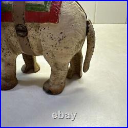 Antique Hubley Cast Iron Mechanical Elephant Bank withHowdah Saddle-Original Paint Antique Hubley Cast Iron Mechanical Elephant Bank withHowdah Saddle-Original Paint
