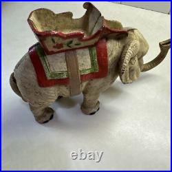 Antique Hubley Cast Iron Mechanical Elephant Bank withHowdah Saddle-Original Paint Antique Hubley Cast Iron Mechanical Elephant Bank withHowdah Saddle-Original Paint