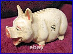 Antique Hubley Cast Iron Pig Piggy Bank Excellent Original Condition