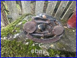 Antique Hubley Cast Iron Sitting Monkey Coin Bank/ Door Stop