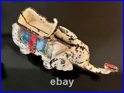 Antique Hubley Cast Iron White Elephant Mechanical Bank Original