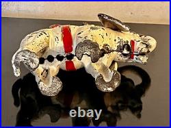 Antique Hubley Cast Iron White Elephant Mechanical Bank Original