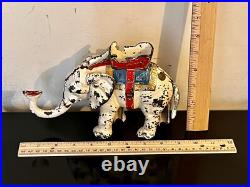 Antique Hubley Cast Iron White Elephant Mechanical Bank Original