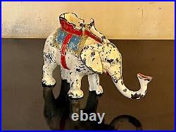 Antique Hubley Cast Iron White Elephant Mechanical Bank Original