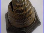 Antique Industry Shall be Rewarded Cast Iron Bee Hive Money Bank RD No 292270