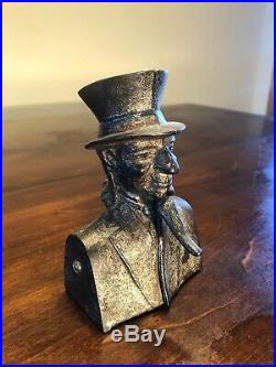 Antique Ives Blakeslee Cast Iron UNCLE SAM Bust Wagging Goatee Mechanical Bank