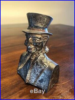 Antique Ives Blakeslee Cast Iron UNCLE SAM Bust Wagging Goatee Mechanical Bank