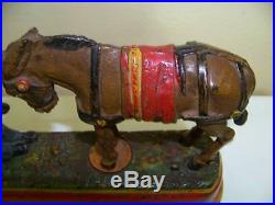 Antique J&E Stevens Cast Iron Always did'spise a mule Mechanical Bank 1897