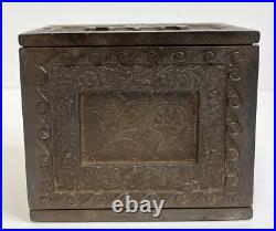 Antique J & E Stevens Cast Iron Bank Kodak Camera Box Coin Metal No Key Rare