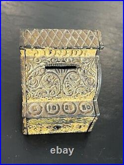Antique J & E Stevens Cast Iron Junior Cash Register Bank Orig. Paint 4 3/16