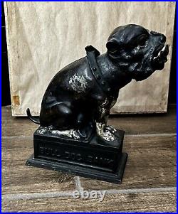 Antique J & E Stevens Cast Iron Mechanical Bull Dog Coin on Nose Bank 1880 Antique J & E Stevens Cast Iron Mechanical Bull Dog Coin on Nose Bank 1880