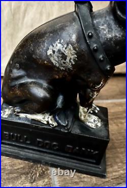 Antique J & E Stevens Cast Iron Mechanical Bull Dog Coin on Nose Bank 1880 Antique J & E Stevens Cast Iron Mechanical Bull Dog Coin on Nose Bank 1880