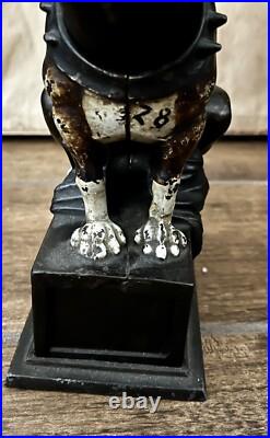 Antique J & E Stevens Cast Iron Mechanical Bull Dog Coin on Nose Bank 1880 Antique J & E Stevens Cast Iron Mechanical Bull Dog Coin on Nose Bank 1880