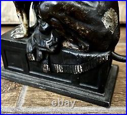 Antique J & E Stevens Cast Iron Mechanical Bull Dog Coin on Nose Bank 1880 Antique J & E Stevens Cast Iron Mechanical Bull Dog Coin on Nose Bank 1880