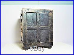 Antique J & E Stevens Co. Mechanical Watchdog Safe Bank Cast Iron circa 1890