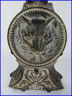 Antique J&e Stevens Cat And Mouse Mechanical Coin Bank Ornate Cast Iron Vintage