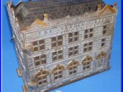 Antique Jarvis 1891 Traders Bank Of Canada Cast Iron Building Still Bank Insert