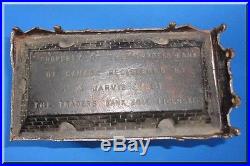 Antique Jarvis 1891 Traders Bank Of Canada Cast Iron Building Still Bank Insert