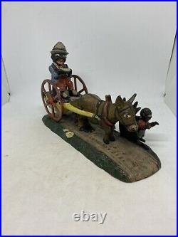 Antique Je Stevens Cast Iron Mechanical Bank Bad Accident Original 19th Century