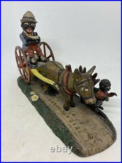 Antique Je Stevens Cast Iron Mechanical Bank Bad Accident Original 19th Century