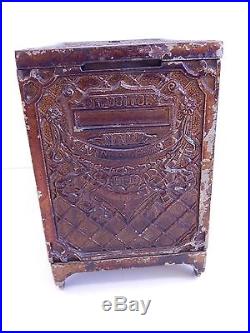 Antique Kenton Safe Double Door Cast Iron Still Bank Chicago New York 1896