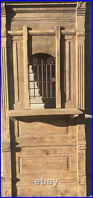 Antique Kentucky Bank Teller Cashier Window Security Grate Solid Oak-