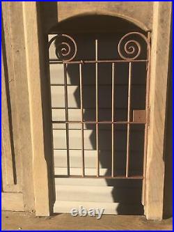 Antique Kentucky Bank Teller Cashier Window Security Grate Solid Oak-