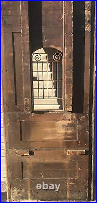 Antique Kentucky Bank Teller Cashier Window Security Grate Solid Oak-