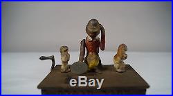 Antique Kyser & Rex Cast Iron Monkey Cat & Dog Mechanical Bell-ringer Organ Bank