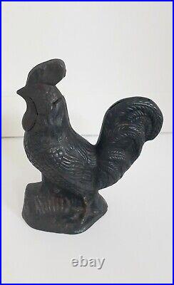 Antique Kyser Rex Mechanical Rooster Bank Cast Iron Missing Lever