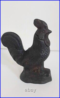 Antique Kyser Rex Mechanical Rooster Bank Cast Iron Missing Lever