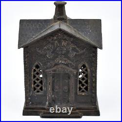 Antique Kyser Rex Villa Bank (1882 Church) Cast Iron Still Penny Bank Moore 959