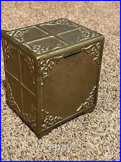 Antique Large 7 Tall Cast Iron Still Bank Ideal Trust Combination Safe Opens