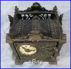 Antique Large Sized Fidelity Trust Vault Cast Iron Still Bank c. 1890