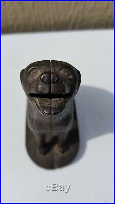Antique Lost Dog Still Cast Iron Bank Original 1890 Figural Penny Bank by Judd