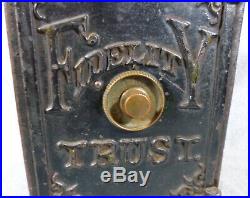 Antique Massive Henry C. Hart 1885 Fidelity Trust Cast Iron Still Bank