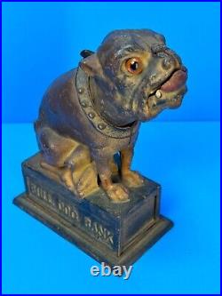 Antique Mechanical Cast Iron BULLDOG BANK