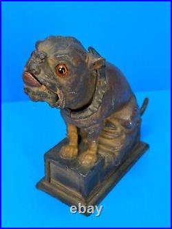 Antique Mechanical Cast Iron BULLDOG BANK