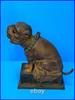 Antique Mechanical Cast Iron BULLDOG BANK