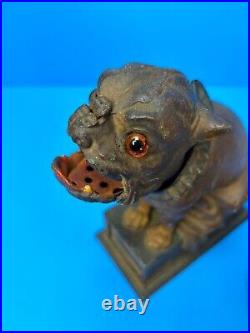 Antique Mechanical Cast Iron BULLDOG BANK