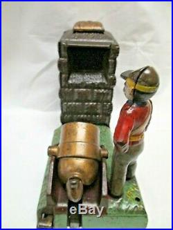 Antique Mechanical Cast Iron Bank J&E Stevens 1892 C9 Artillery Bank Confederate