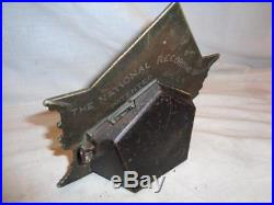 Antique Mechanical Cast Iron National Recording Dime Bank Patented April 7 1891