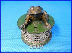 Antique Mechanical Frog Bank Cast Iron By J&e Pat. Aug. 20 1872