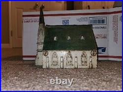 Antique, New England Church, Steeple Cast Iron Bank 7.5 Bank, painted