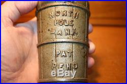 Antique Nickel Plated Cast Iron NORTH POLE Ice Cream Maker Still Mechanical Bank