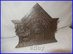 Antique Nickle Cast Iron National Recording Building Mechanical Workin Dime Bank