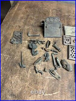 Antique Old Cast Iron Mechanical Novelty Coin Pay Phone Bank Radio Toy Parts Lot